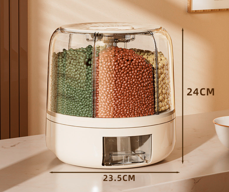 Rotating 6-Grid Food Dispenser