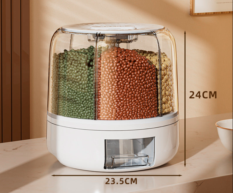 Rotating 6-Grid Food Dispenser