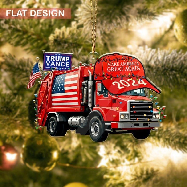 Cross-border Christmas Trump support map acrylic pendant, Christmas election Christmas tree decoration hanging sign