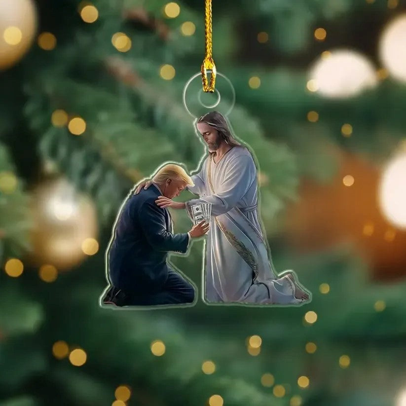 Cross-border Christmas Trump support map acrylic pendant, Christmas election Christmas tree decoration hanging sign