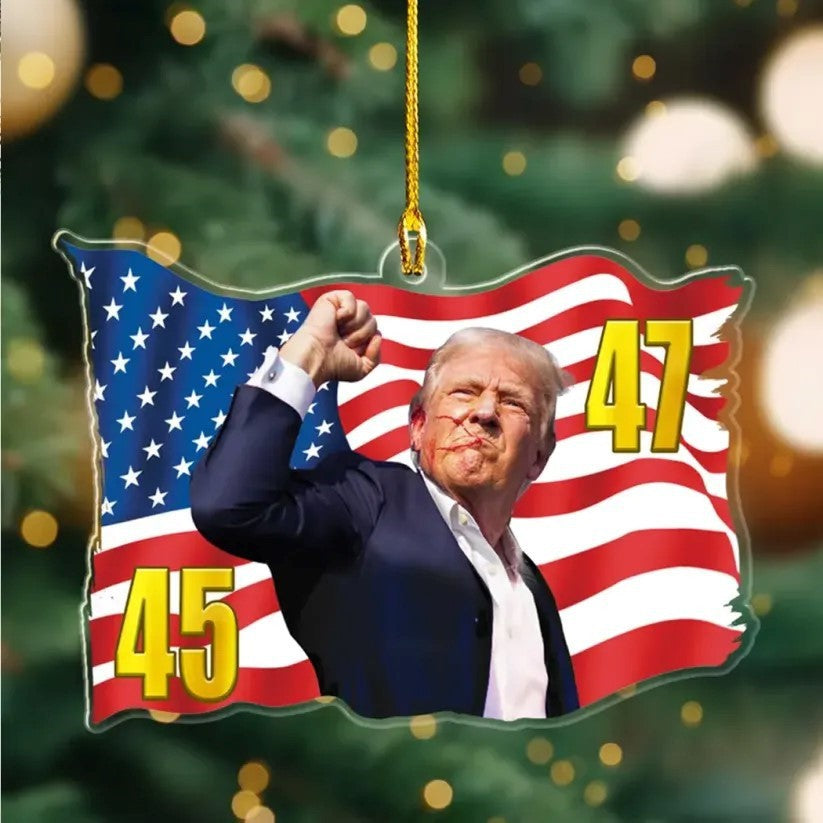 Cross-border Christmas Trump support map acrylic pendant, Christmas election Christmas tree decoration hanging sign
