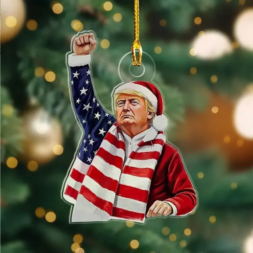 Cross-border Christmas Trump support map acrylic pendant, Christmas election Christmas tree decoration hanging sign