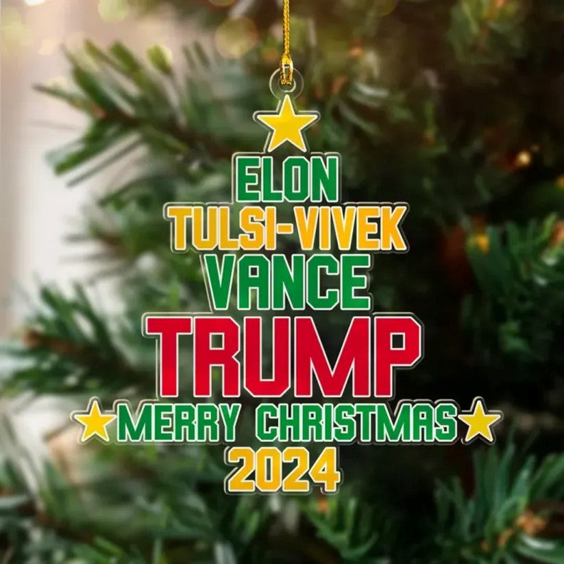 Cross-border Christmas Trump support map acrylic pendant, Christmas election Christmas tree decoration hanging sign