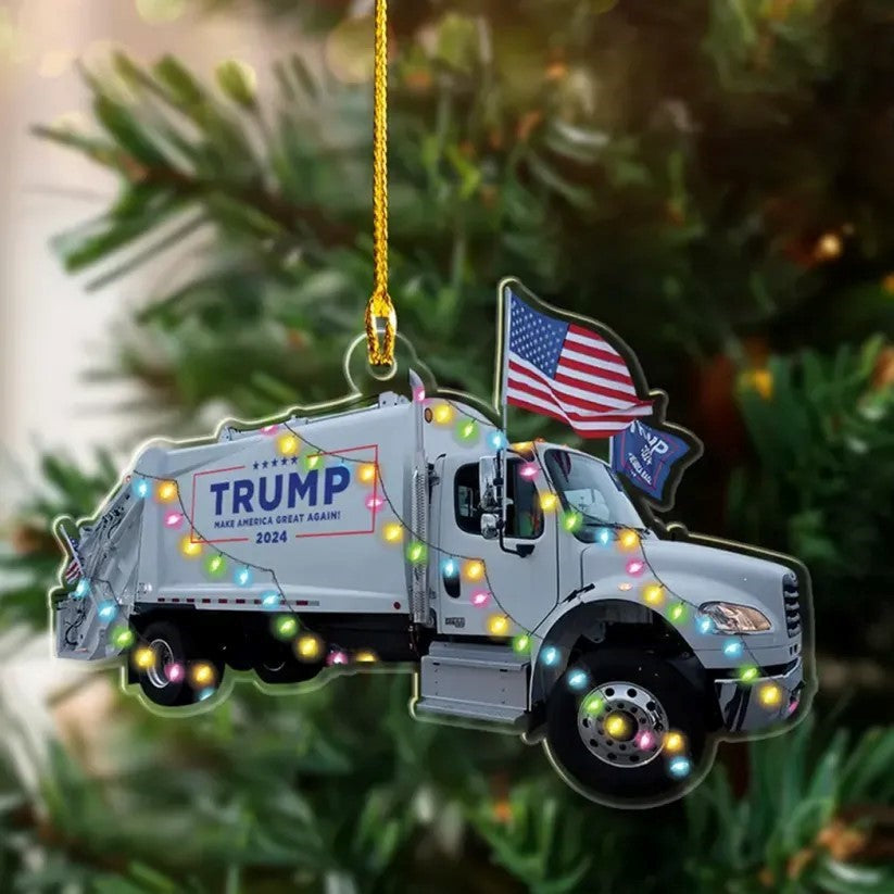 Cross-border Christmas Trump support map acrylic pendant, Christmas election Christmas tree decoration hanging sign
