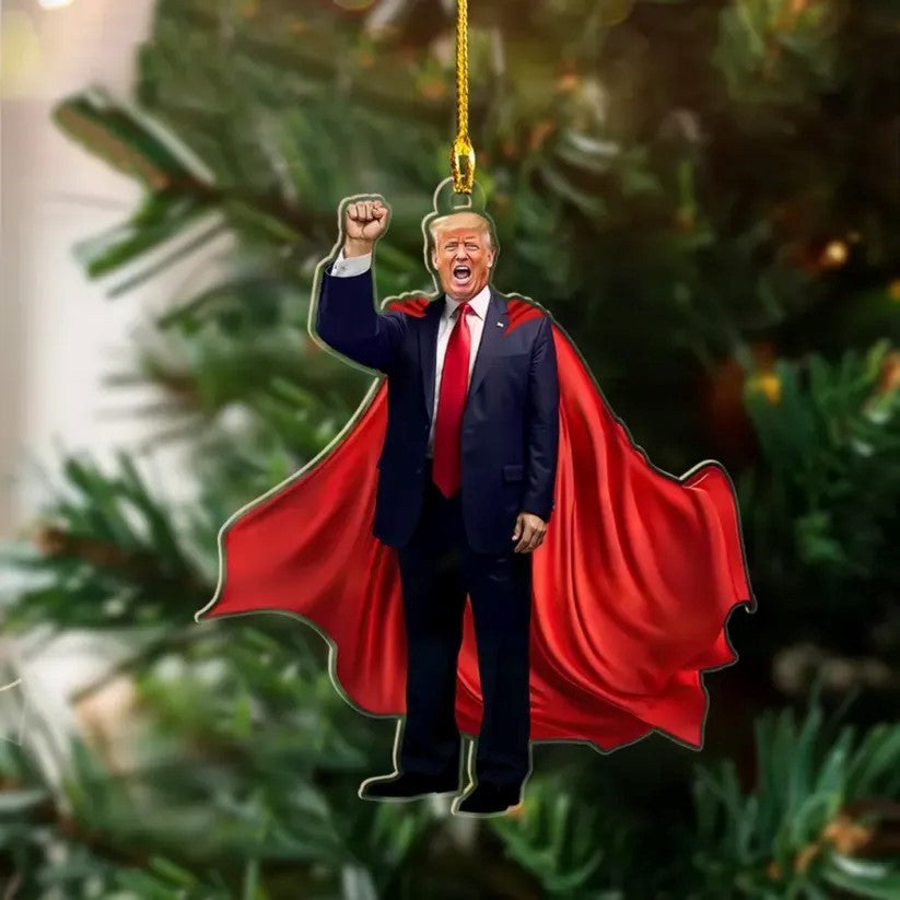 Cross-border Christmas Trump support map acrylic pendant, Christmas election Christmas tree decoration hanging sign